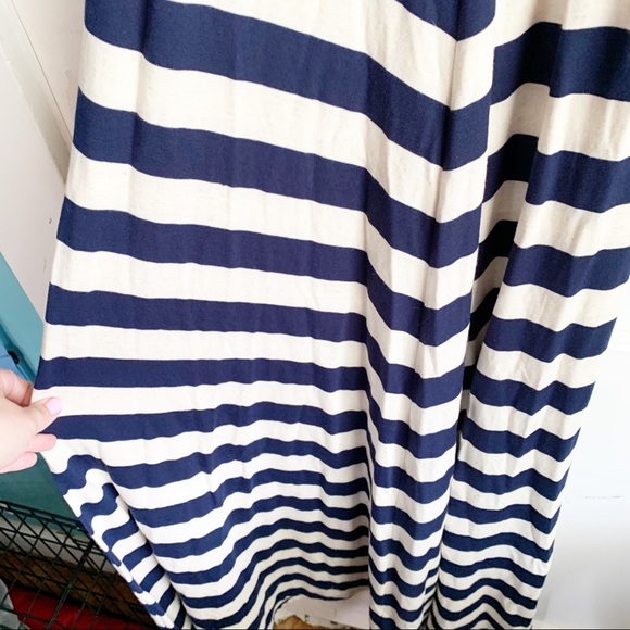 Lucky Brand Oatmeal Stripe Floral Strap Maxi Dress - Picture 7 of 9